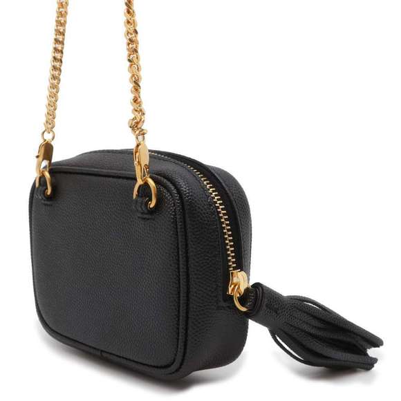 Saint Laurent Leather Black Chain Pochette Paris - Picture 1 of 12